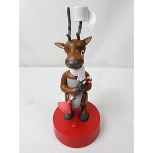 Hallmark North Pole Deer John Singing Talking Bathroom Reindeer Toilet Humor